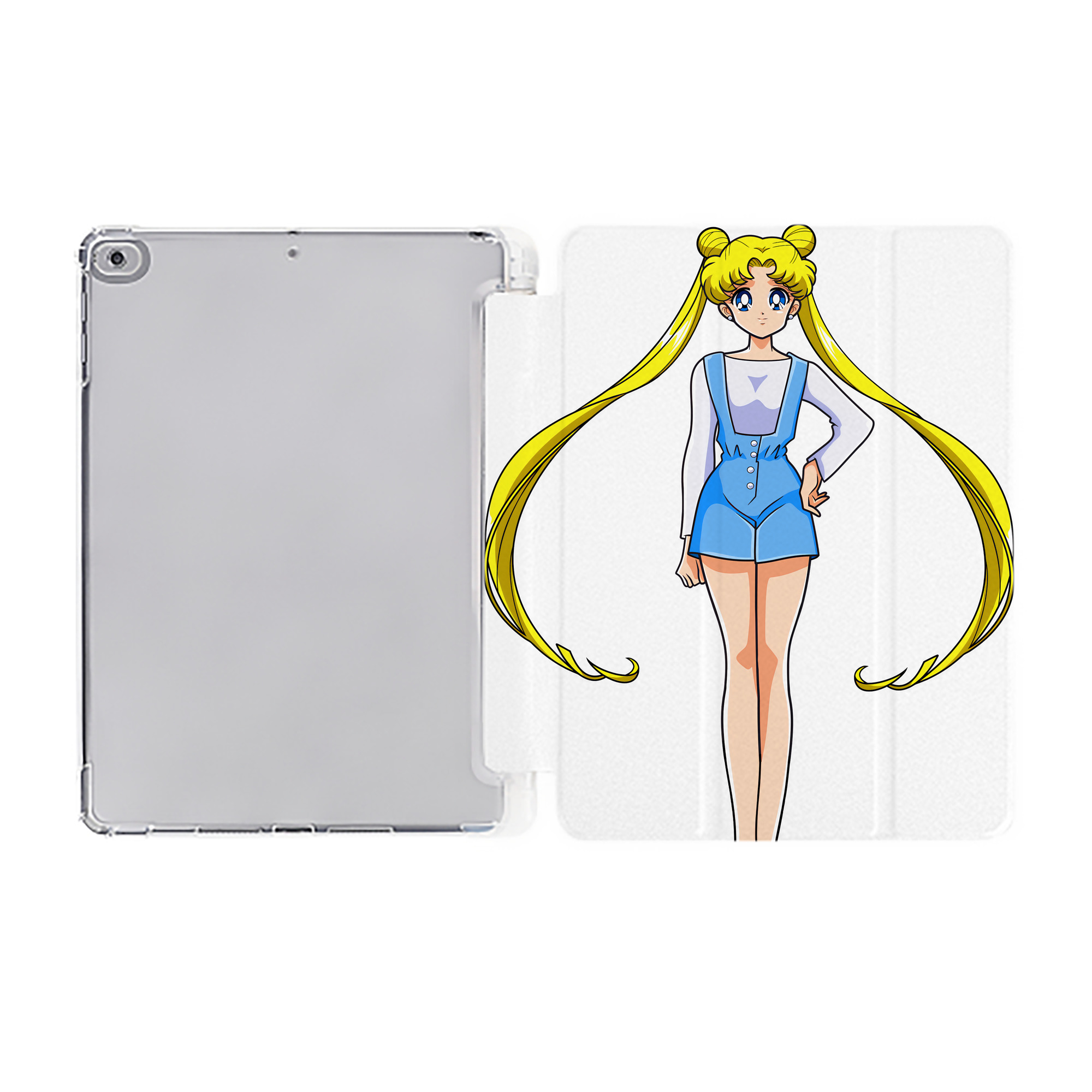 （画像用） 美少女戦士セーラームーン 愛野 美奈子 あいの みなこ Sailor Moon Aino Minako IPad ケース ペン収納付き 三つ折りスタンド PUレザー×シリコン 対応機種9.5/10.5/10.9インチ